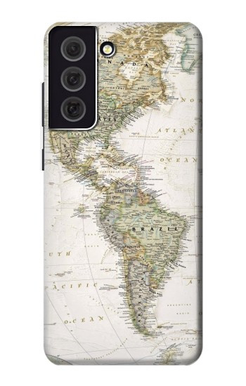 W0604 World Map Case Cover Custodia e Flip Case per Samsung Galaxy S21 FE 5G