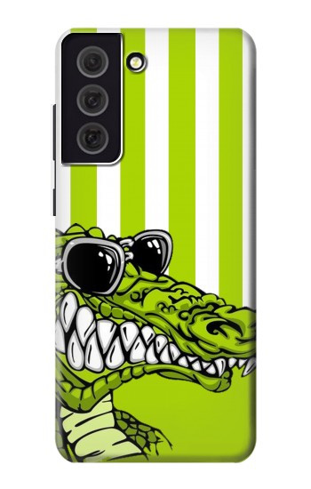 W2323 Funny Green Alligator Crocodile Case Cover Custodia e Flip Case per Samsung Galaxy S21 FE 5G