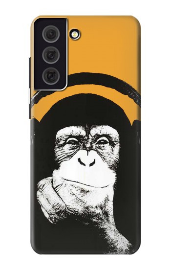 W2324 Funny Monkey with Headphone Pop Music Case Cover Custodia e Flip Case per Samsung Galaxy S21 FE 5G