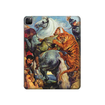 W3331 Peter Paul Rubens Tiger und Lowenjagd Tablet Case Cover Custodia per iPad Pro 12.9 (2022, 2021, 2020, 2018), iPad Air 13 (2025, 2024)