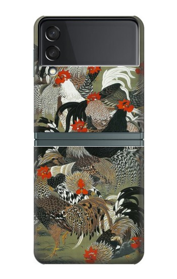 W2699 Ito Jakuchu Rooster Hard Case For Samsung Galaxy Z Flip 3 5G