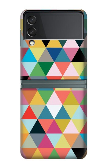 W3049 Triangles Vibrant Colors Hard Case For Samsung Galaxy Z Flip 3 5G