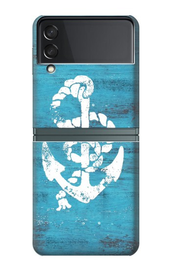 W3053 Marine Anchor Blue Hard Case For Samsung Galaxy Z Flip 3 5G