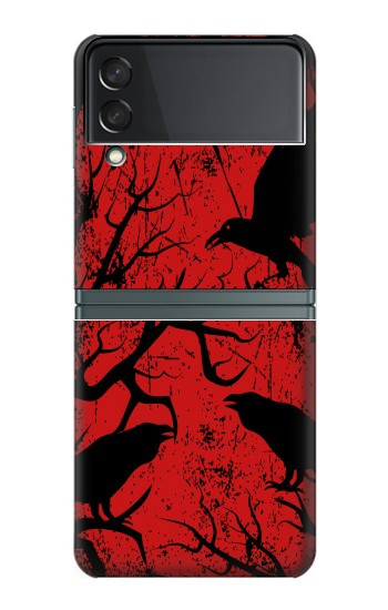 W3325 Crow Black Blood Tree Hard Case For Samsung Galaxy Z Flip 3 5G