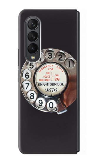 W0059 Retro Rotary Phone Dial On Hard Case For Samsung Galaxy Z Fold 3 5G
