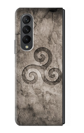 W2892 Triskele Symbol Stone Texture Hard Case For Samsung Galaxy Z Fold 3 5G