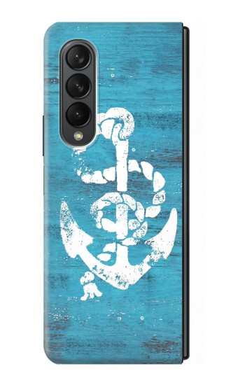 W3053 Marine Anchor Blue Hard Case For Samsung Galaxy Z Fold 3 5G