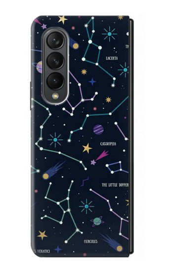W3220 Star Map Zodiac Constellations Hard Case For Samsung Galaxy Z Fold 3 5G
