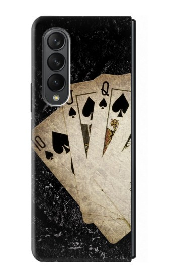 W3231 Vintage Royal Straight Flush Cards Hard Case For Samsung Galaxy Z Fold 3 5G
