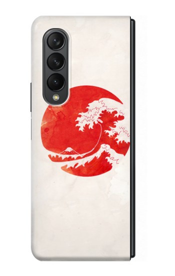 W3237 Waves Japan Flag Hard Case For Samsung Galaxy Z Fold 3 5G