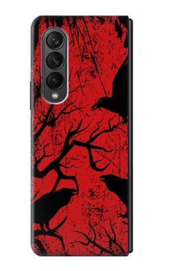 W3325 Crow Black Blood Tree Hard Case For Samsung Galaxy Z Fold 3 5G