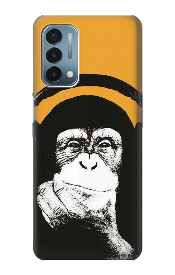 W2324 Funny Monkey with Headphone Pop Music Case Cover Custodia e Flip Case per OnePlus Nord N200 5G