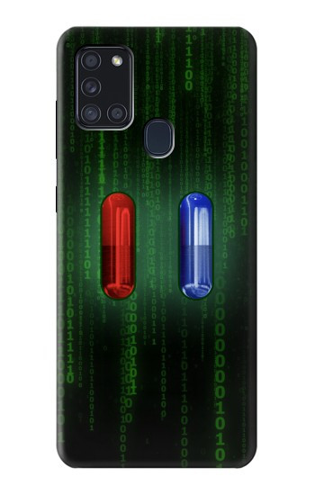 W3816 Red Pill Blue Pill Capsule Case Cover Custodia e Flip Case per Samsung Galaxy A21s