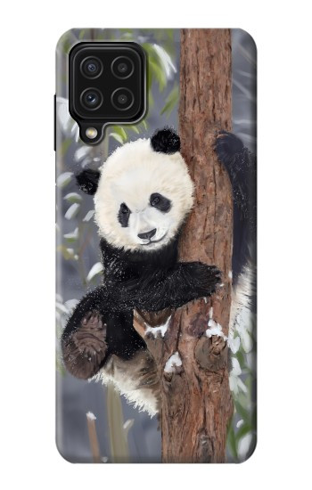 W3793 Cute Baby Panda Snow Painting Case Cover Custodia e Flip Case per Samsung Galaxy A22 4G