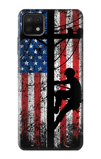 W3803 Electrician Lineman American Flag Case Cover Custodia e Flip Case per Samsung Galaxy A22 5G