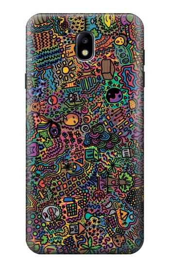 W3815 Psychedelic Art Case Cover Custodia e Flip Case per Samsung Galaxy J7 (2018), J7 Aero, J7 Top, J7 Aura, J7 Crown, J7 Refine, J7 Eon, J7 V 2nd Gen, J7 Star