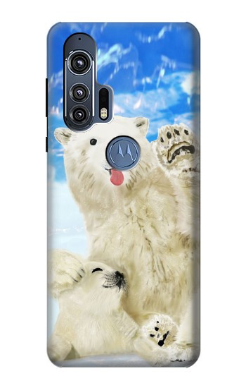 W3794 Arctic Polar Bear in Love with Seal Paint Case Cover Custodia e Flip Case per Motorola Edge+