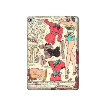 W3820 Vintage Cowgirl Fashion Paper Doll Tablet Case Cover Custodia per iPad Pro 12.9 (2015,2017)