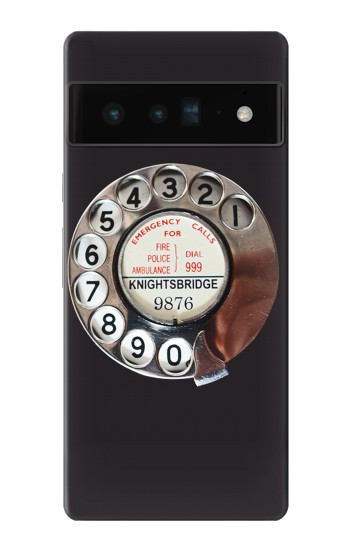 W0059 Retro Rotary Phone Dial On Case Cover Custodia e Flip Case per Google Pixel 6 Pro