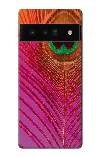 W3201 Pink Peacock Feather Case Cover Custodia e Flip Case per Google Pixel 6 Pro