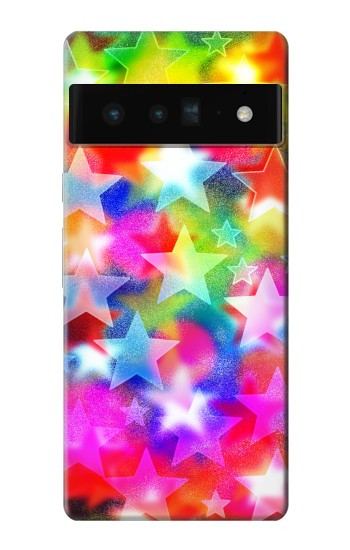 W3292 Colourful Disco Star Case Cover Custodia e Flip Case per Google Pixel 6 Pro