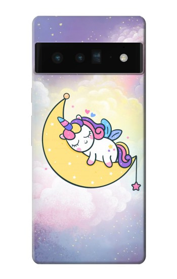 W3485 Cute Unicorn Sleep Case Cover Custodia e Flip Case per Google Pixel 6 Pro