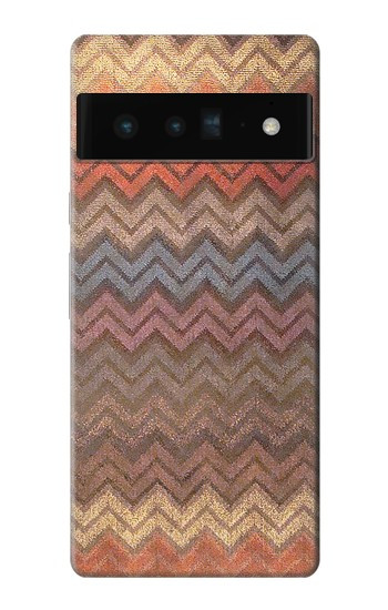 W3752 Zigzag Fabric Pattern Graphic Printed Case Cover Custodia e Flip Case per Google Pixel 6 Pro