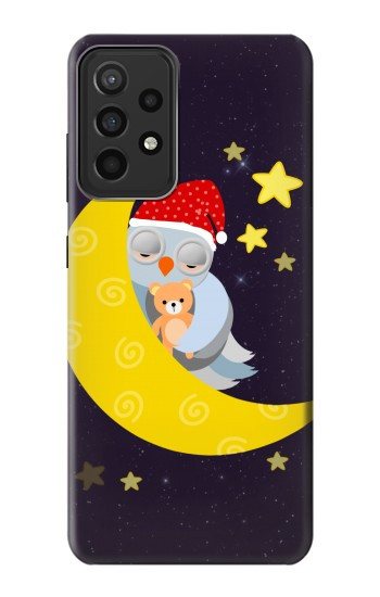 W2849 Cute Sleepy Owl Moon Night Case Cover Custodia e Flip Case per Samsung Galaxy A52s 5G