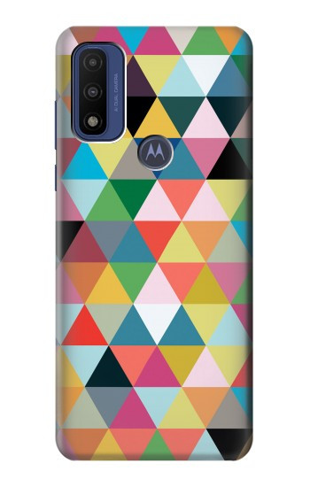 W3049 Triangles Vibrant Colors Case Cover Custodia e Flip Case per Motorola G Pure