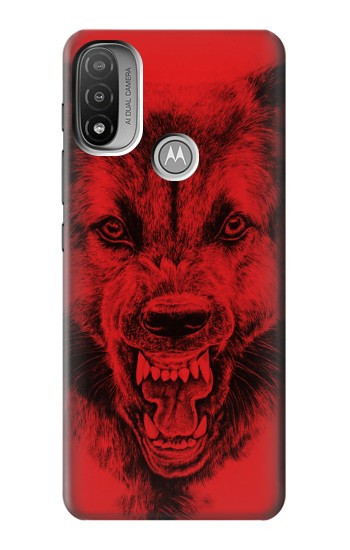 W1090 Red Wolf Case Cover Custodia e Flip Case per Motorola Moto E20,E30,E40