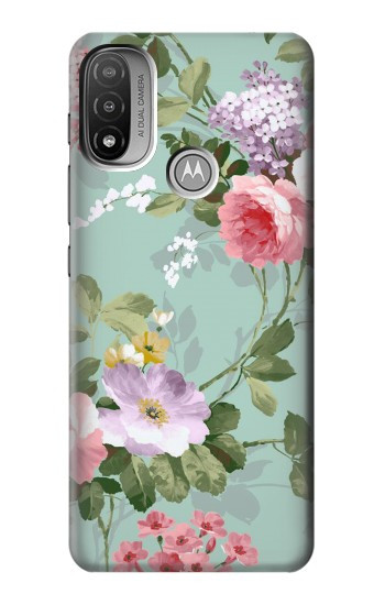 W2178 Flower Floral Art Painting Case Cover Custodia e Flip Case per Motorola Moto E20,E30,E40
