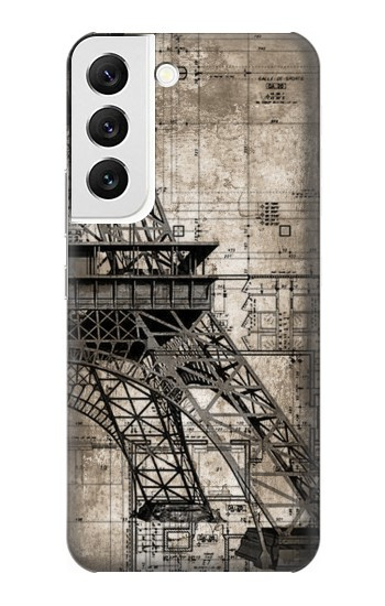 W3416 Eiffel Tower Blueprint Case Cover Custodia e Flip Case per Samsung Galaxy S22