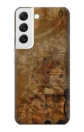 W3456 Vintage Paper Clock Steampunk Case Cover Custodia e Flip Case per Samsung Galaxy S22