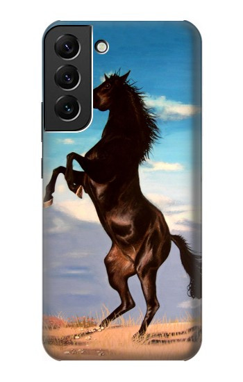 W0934 Wild Black Horse Case Cover Custodia e Flip Case per Samsung Galaxy S22 Plus