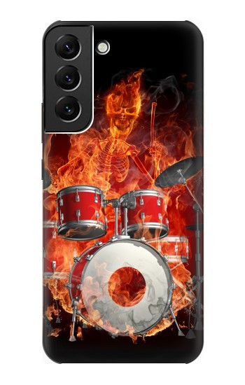 W1431 Skull Drum Fire Rock Case Cover Custodia e Flip Case per Samsung Galaxy S22 Plus