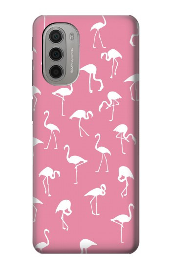 W2858 Pink Flamingo Pattern Case Cover Custodia e Flip Case per Motorola Moto G51 5G