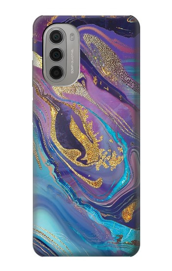 W3676 Colorful Abstract Marble Stone Case Cover Custodia e Flip Case per Motorola Moto G51 5G