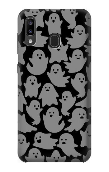 W3835 Cute Ghost Pattern Case Cover Custodia e Flip Case per Samsung Galaxy A20, Galaxy A30