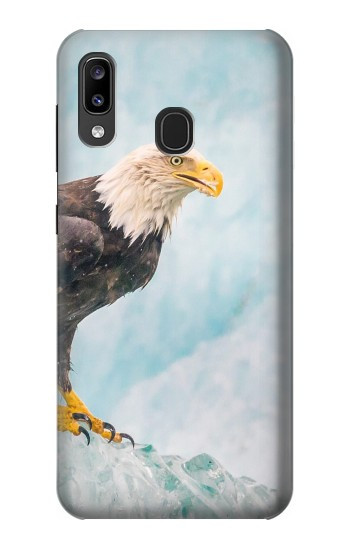 W3843 Bald Eagle On Ice Case Cover Custodia e Flip Case per Samsung Galaxy A20, Galaxy A30