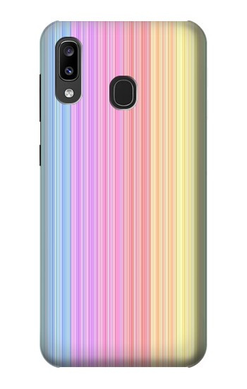 W3849 Colorful Vertical Colors Case Cover Custodia e Flip Case per Samsung Galaxy A20, Galaxy A30