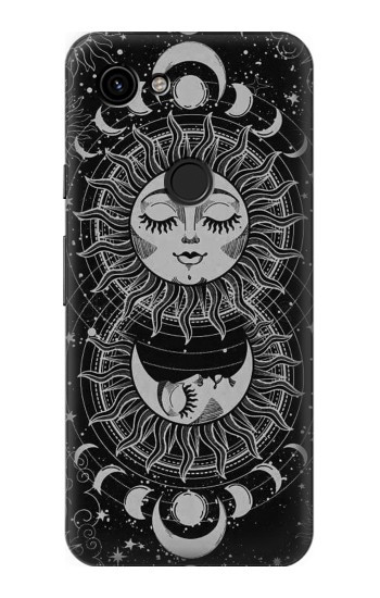 W3854 Mystical Sun Face Crescent Moon Case Cover Custodia e Flip Case per Google Pixel 3a