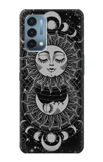 W3854 Mystical Sun Face Crescent Moon Case Cover Custodia e Flip Case per OnePlus Nord N200 5G