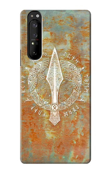 W3827 Gungnir Spear of Odin Norse Viking Symbol Case Cover Custodia e Flip Case per Sony Xperia 1 III