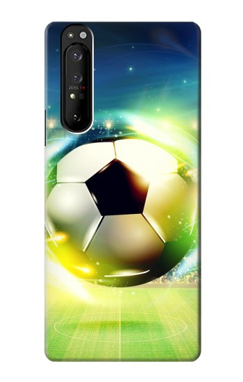 W3844 Glowing Football Soccer Ball Case Cover Custodia e Flip Case per Sony Xperia 1 III