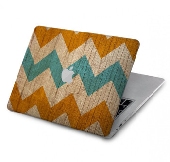 W3033 Vintage Wood Chevron Graphic Printed Case Cover Custodia per MacBook Pro 14 M1,M2,M3 (2021,2023) - A2442, A2779, A2992, A2918