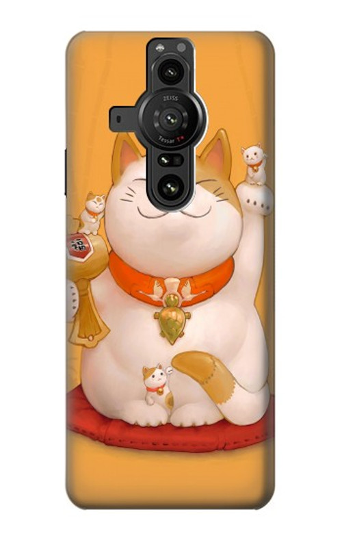 W1217 Maneki Neko Lucky Cat Case Cover Custodia e Flip Case per Sony Xperia Pro-I