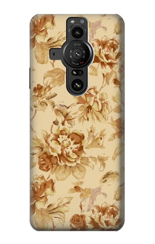 W2180 Flower Floral Vintage Pattern Case Cover Custodia e Flip Case per Sony Xperia Pro-I