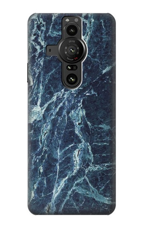 W2799 Light Blue Marble Stone Graphic Printed Case Cover Custodia e Flip Case per Sony Xperia Pro-I