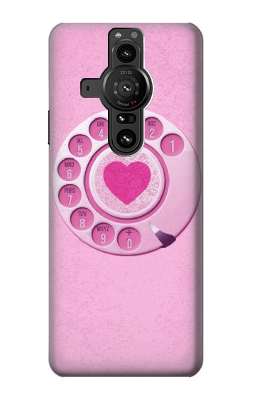 W2847 Pink Retro Rotary Phone Case Cover Custodia e Flip Case per Sony Xperia Pro-I W2847 Pink Retro Rotary Phone Case Cover Custodia e Flip Case per Sony Xperia Pro-I