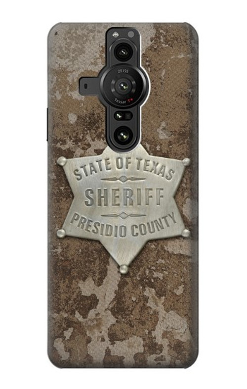 W2868 Texas Presidio County Sheriff Badge Case Cover Custodia e Flip Case per Sony Xperia Pro-I